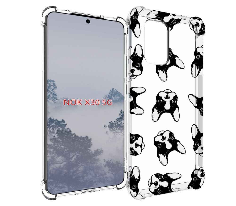

Чехол MyPads черно белые собачки для Nokia X30 5G, Tocco