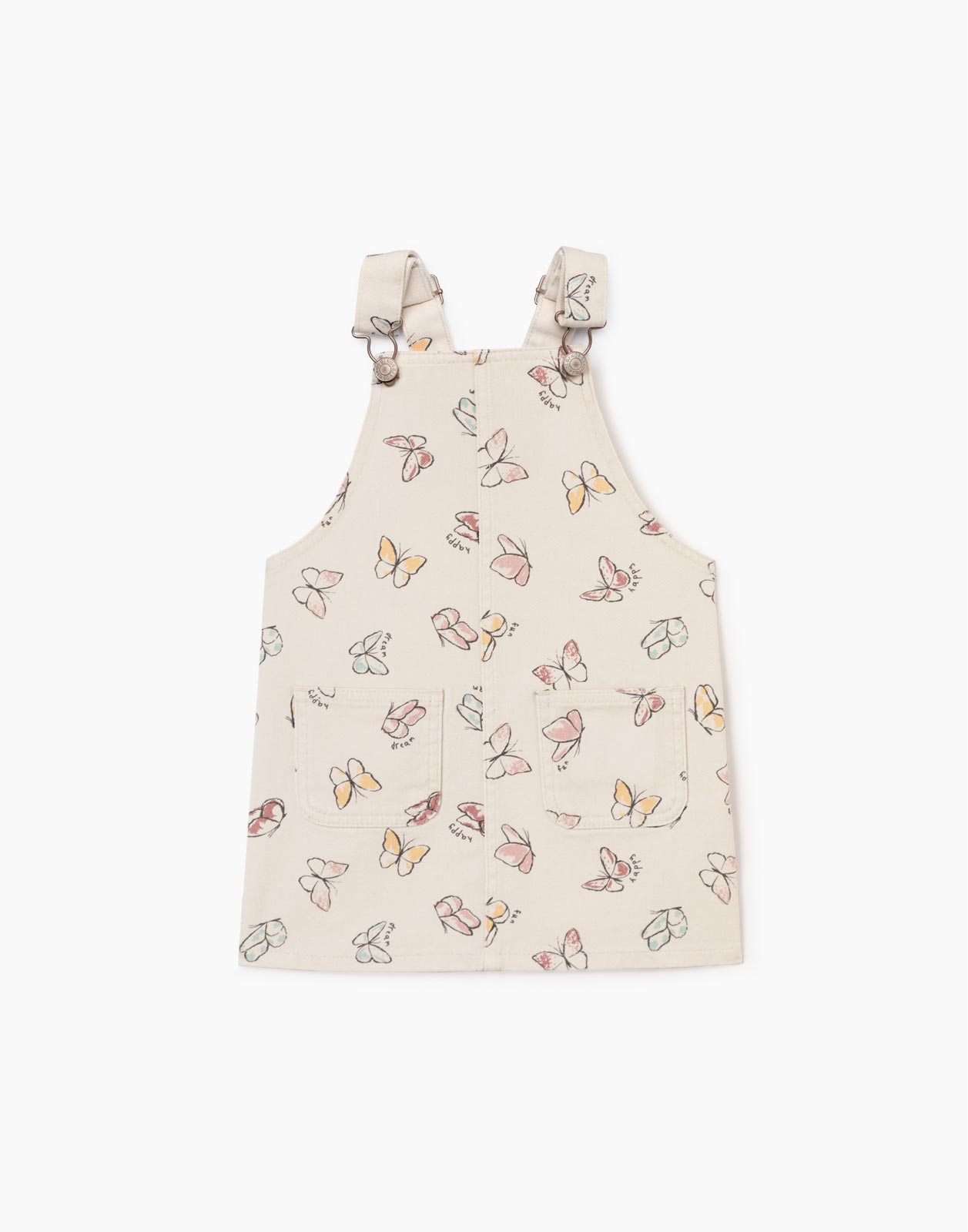 

Молочный джинсовый сарафан с бабочками для девочки 4-5л/110, Бежевый, GDR027926