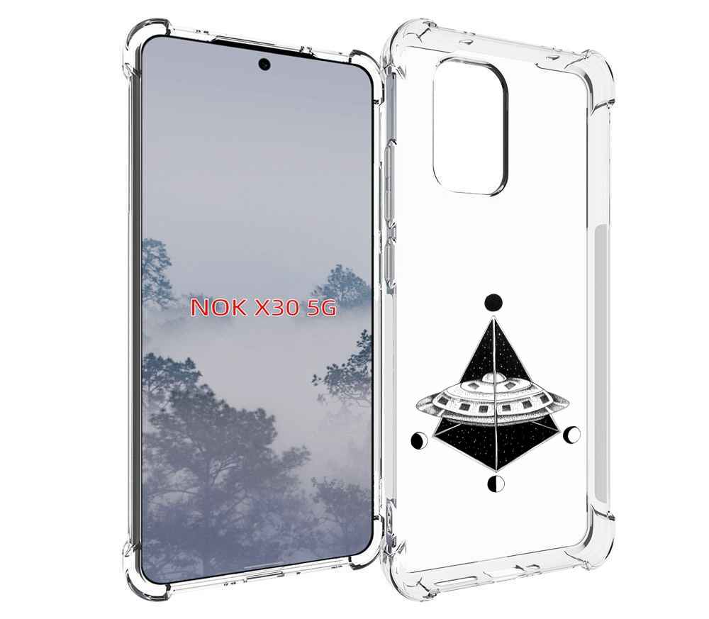 

Чехол MyPads черно белая летающая тарелка для Nokia X30 5G, Tocco