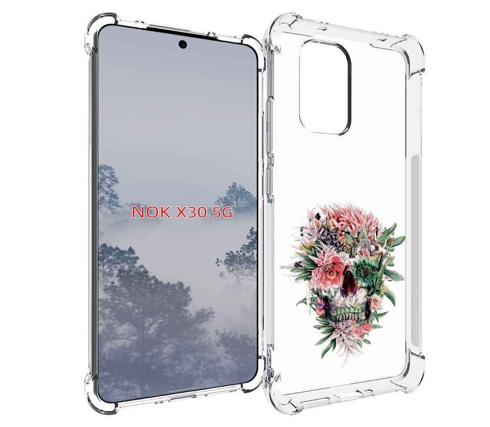 

Чехол MyPads череп из цветов для Nokia X30 5G, Tocco