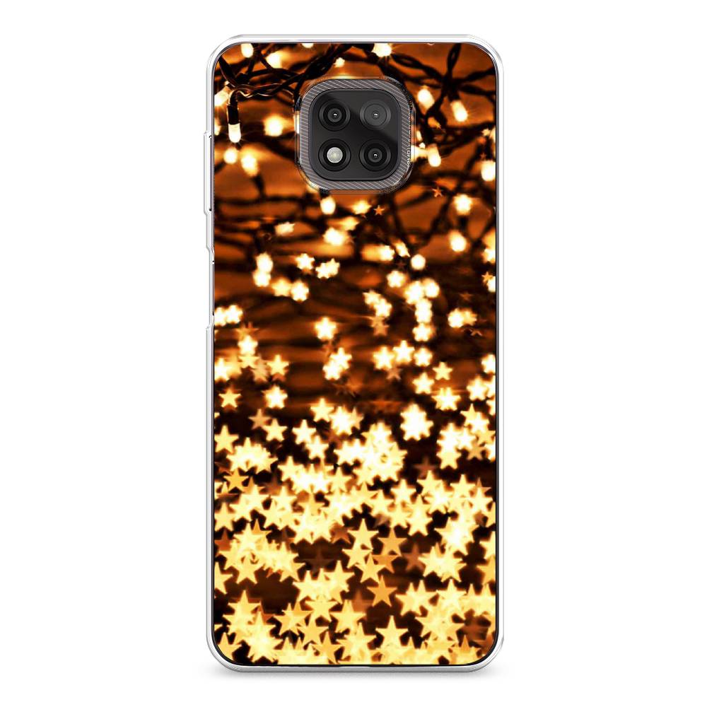 

Чехол на Motorola Moto G Power 2021 "Новогодняя гирлянда", Золотистый, 242750-5