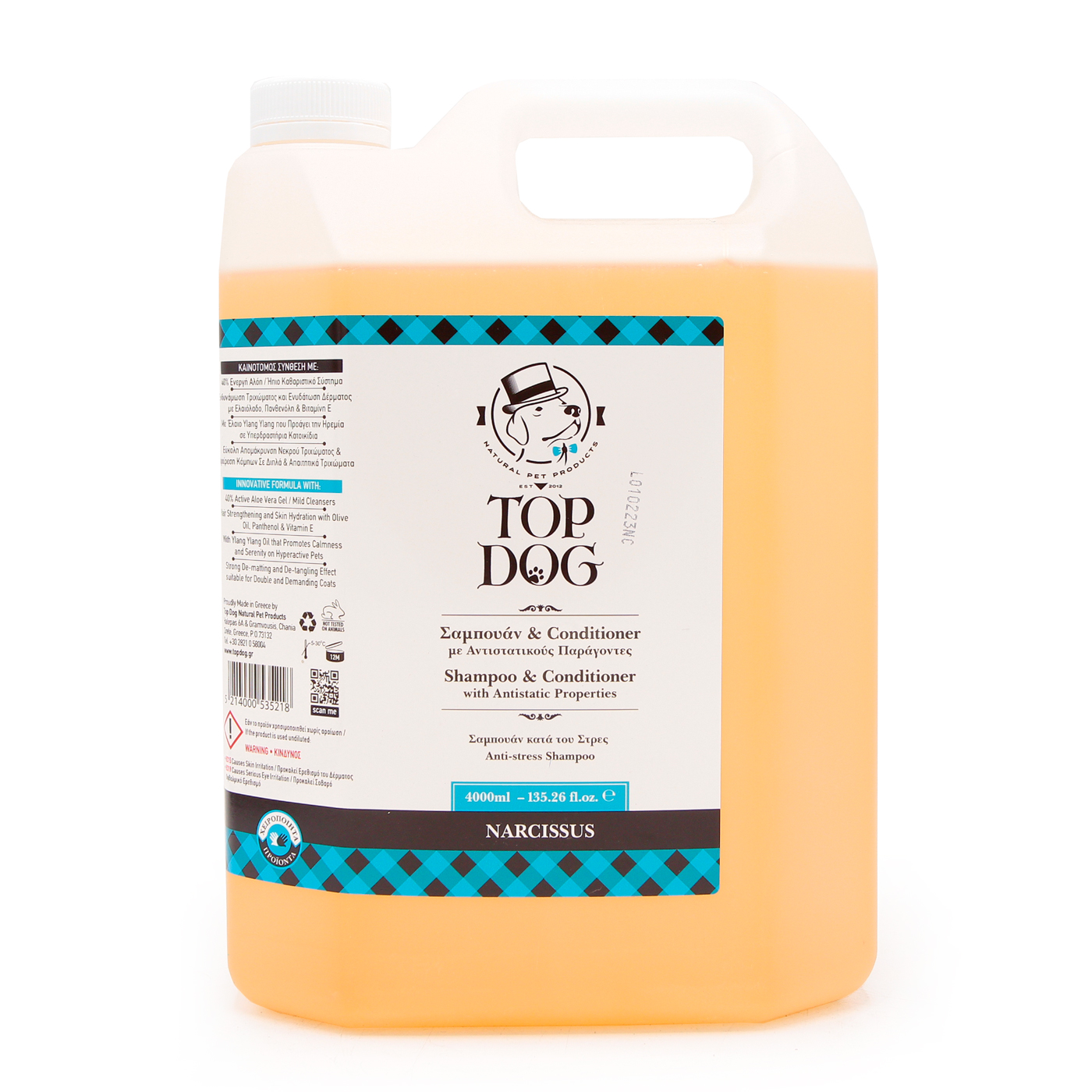 Шампунь-кондиционер для животных TopDog Narcissus, 4 л