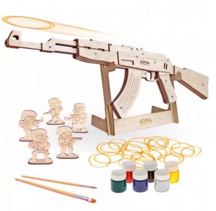 Резинкострел игрушечный в сборе Автомат АК-47 ARMA TOYS