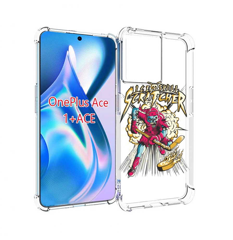 

Чехол MyPads нарисованный скелет хоккеист для OnePlus Ace, Прозрачный, Tocco
