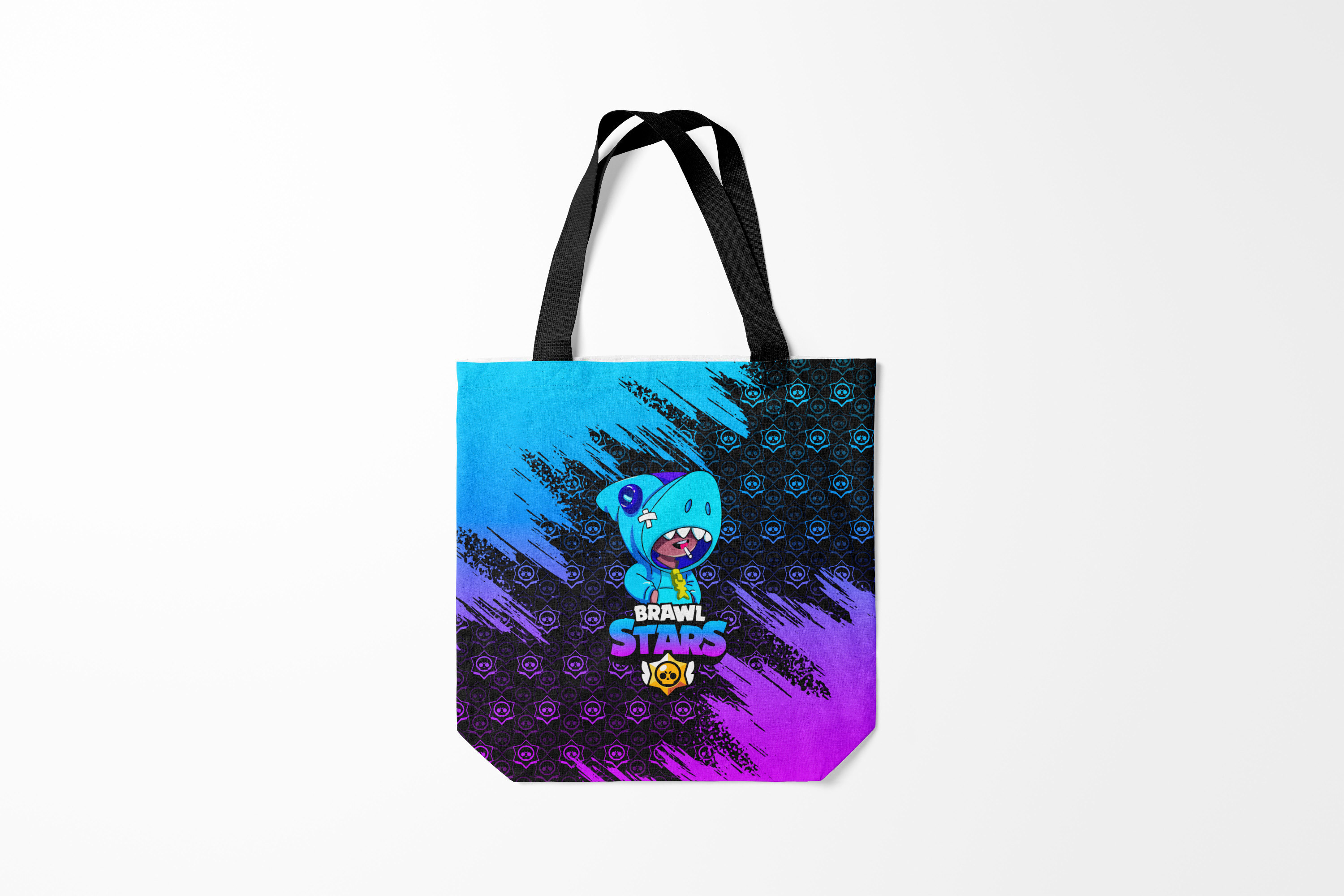 

Сумка шoппер унисекс Burnettie Brawl Stars LEON SHARK, черный, Brawl Stars LEON SHARK