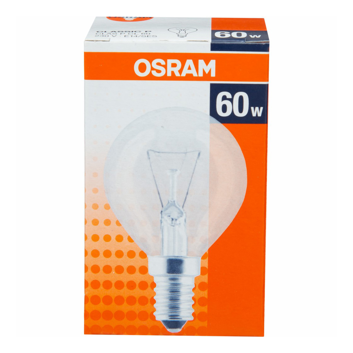 фото Лампа накаливания osram е14 60w шар прозрачная белый свет