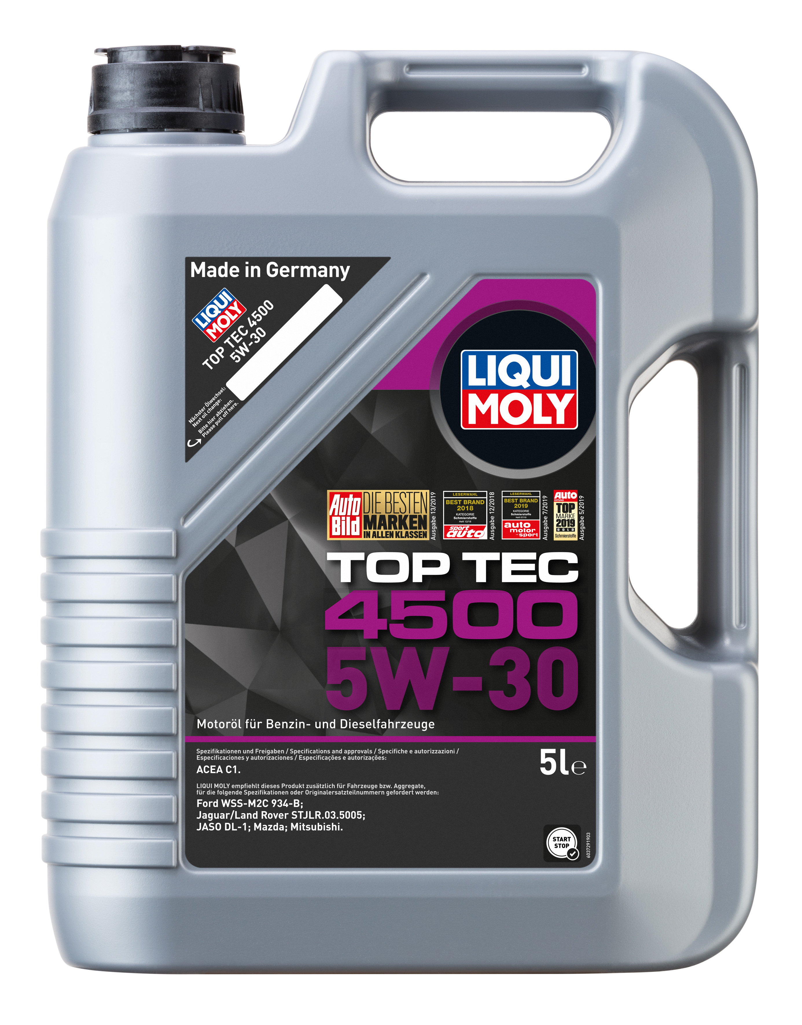 Моторное масло LIQUI MOLY Top Tec 4500 5w30 5л