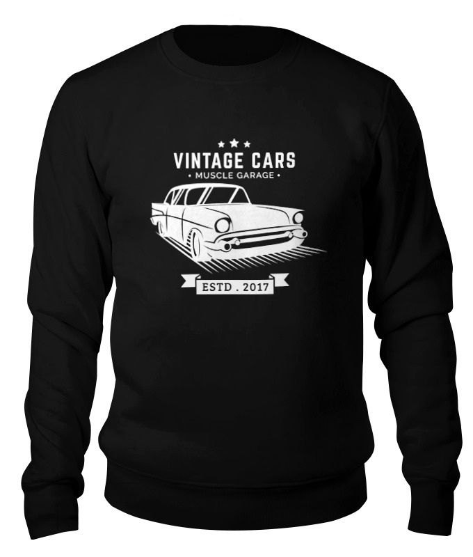 

свитшот унисекс Printio Vintage cars черный S, Vintage cars