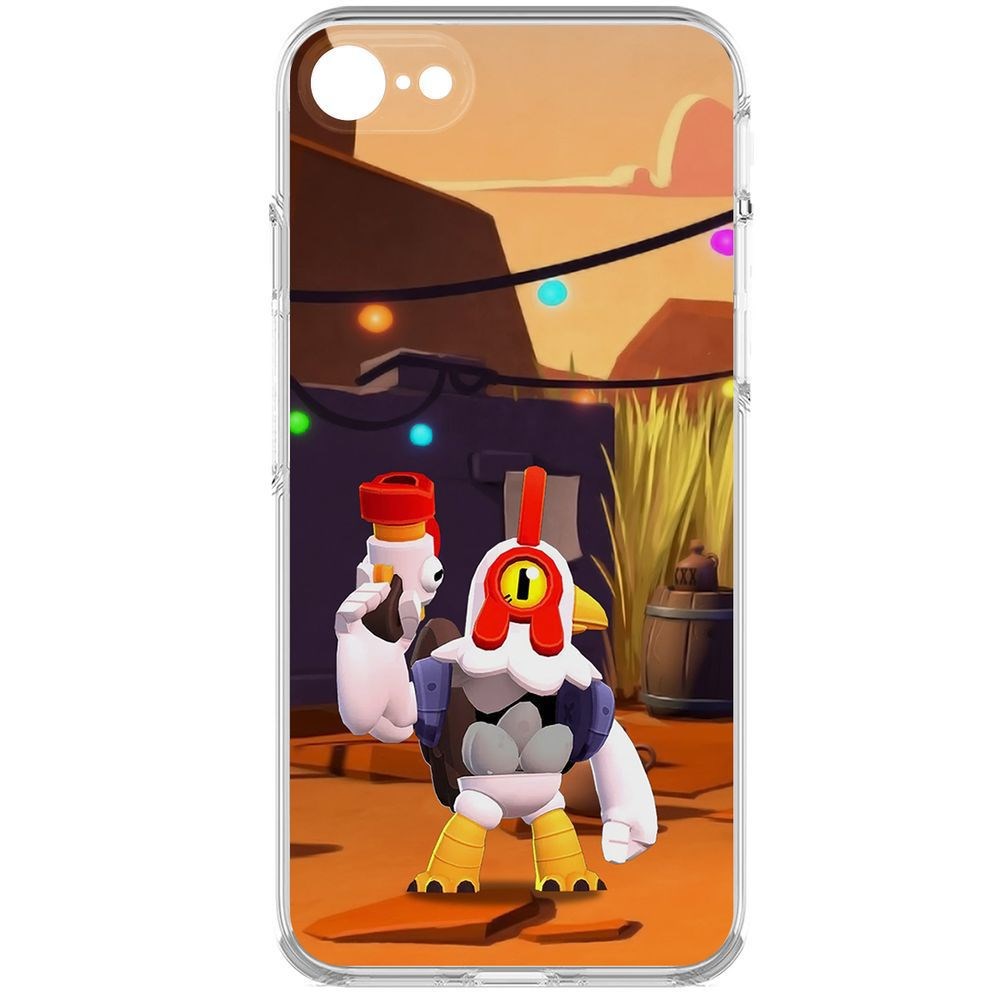 

Чехол-накладка Brawl Stars-Цыплёнок Рико для iPhone 7/8/SE 2020 с защитой камеры