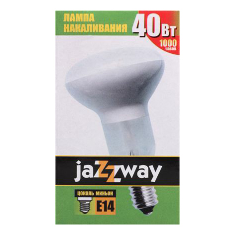 фото Лампа накаливания jazzway r50 e14 40 вт рефлектор матовая