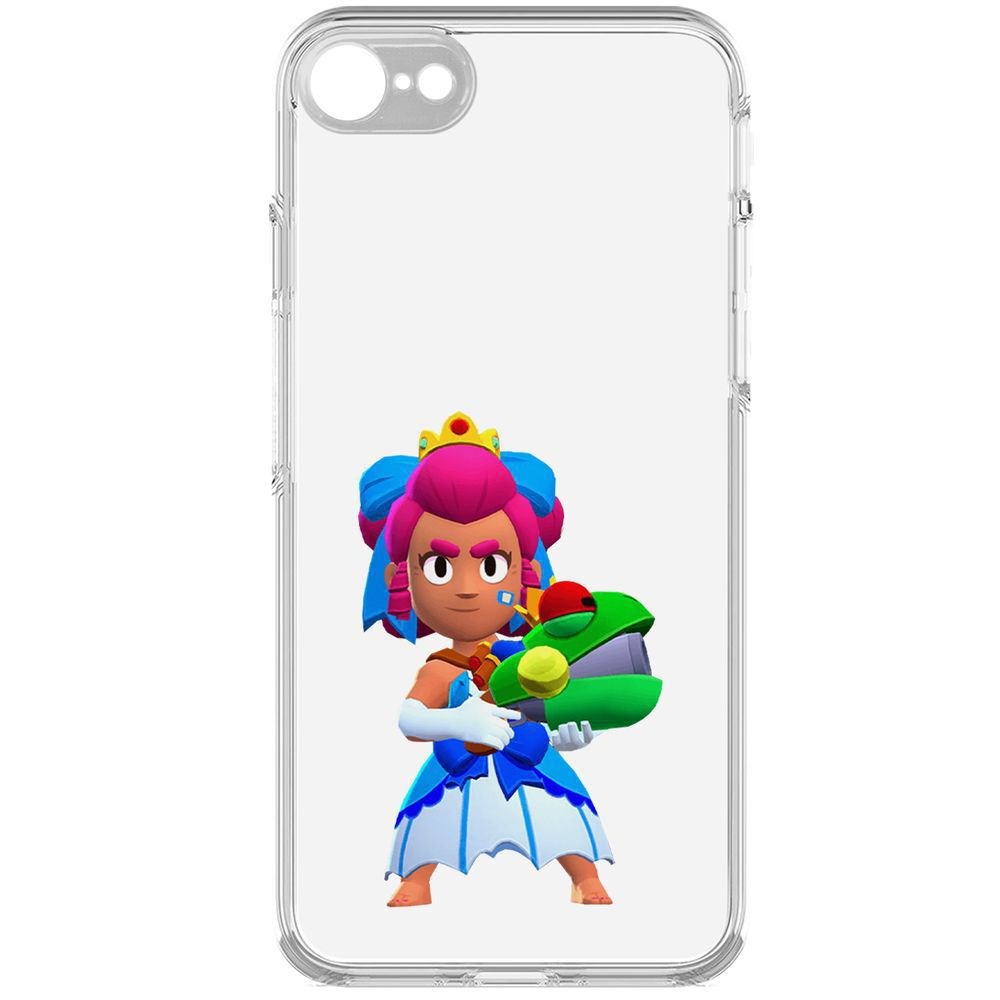 

Чехол-накладка Brawl Stars-Принцесса Шелли для iPhone 7/8/SE 2020 с защитой камеры, Прозрачный