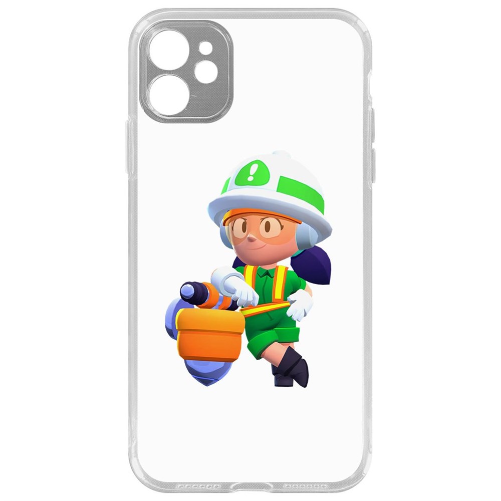 

Чехол-накладка Brawl Stars-Строительница Джеки для iPhone 11 с защитой камеры