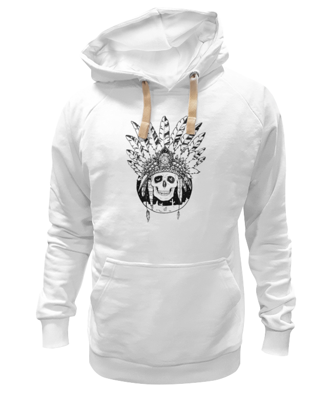

Худи унисекс Printio Череп индейца белое 2XL, Белый, Череп индейца