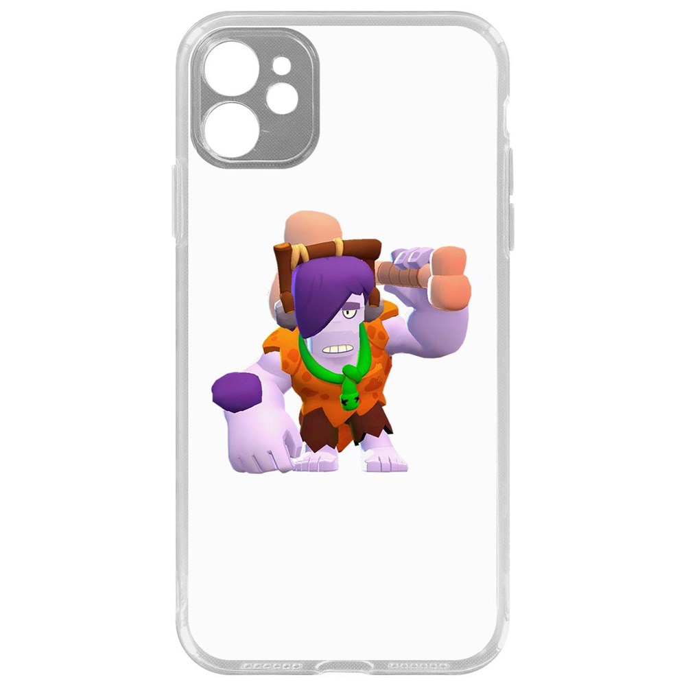 

Чехол-накладка Brawl Stars-Пещерный Фрэнк для iPhone 11 с защитой камеры, Прозрачный