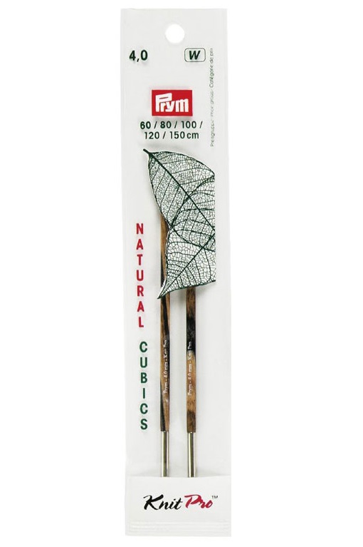 

Спицы для вязания PRYM съемные CUBICS NATURAL 4мм для длины лески 60-150см, арт.224324, PRYM CUBICS NATURAL