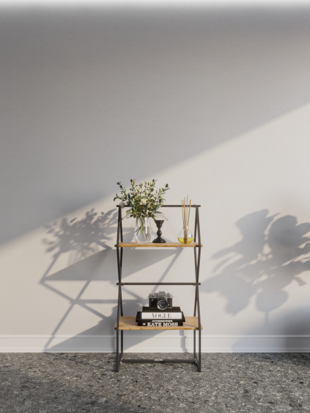 

Стеллаж KM LOFT Ромбо СтSM черный/дуб вотан лофт для дома в гостинную перегородка, KM57