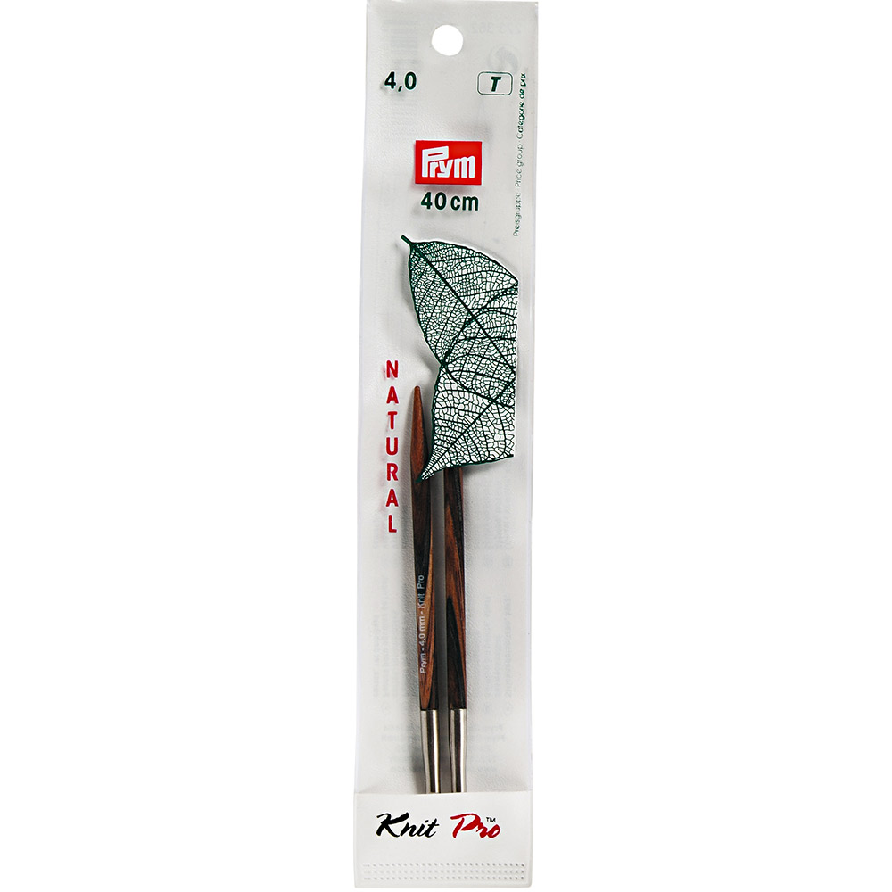 

Спицы для вязания PRYM съемные NATURAL 4мм для длины лески 40см, арт.223352, PRYM NATURAL