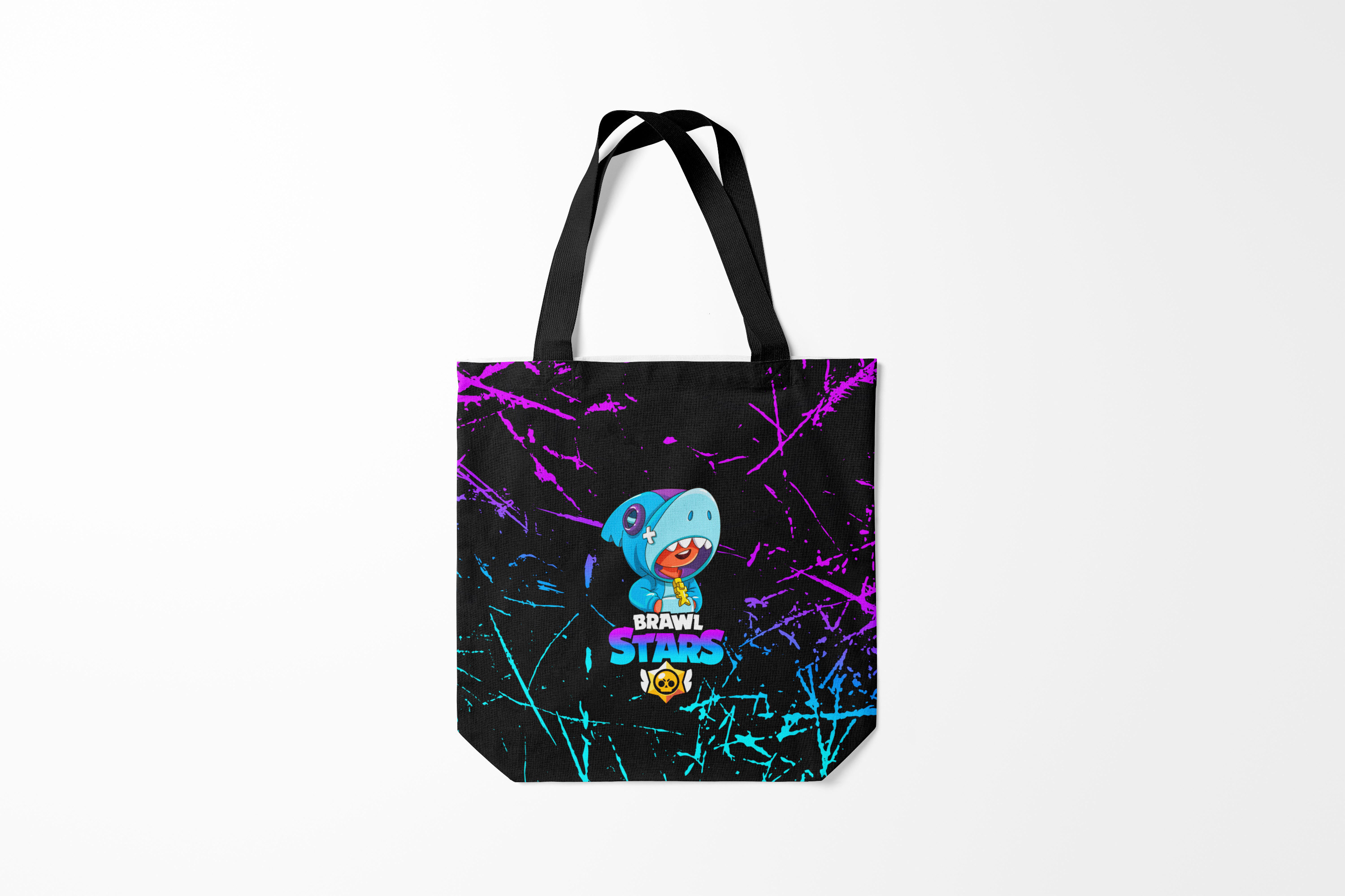

Сумка шoппер унисекс Burnettie Brawl Stars LEON SHARK, черный, Brawl Stars LEON SHARK