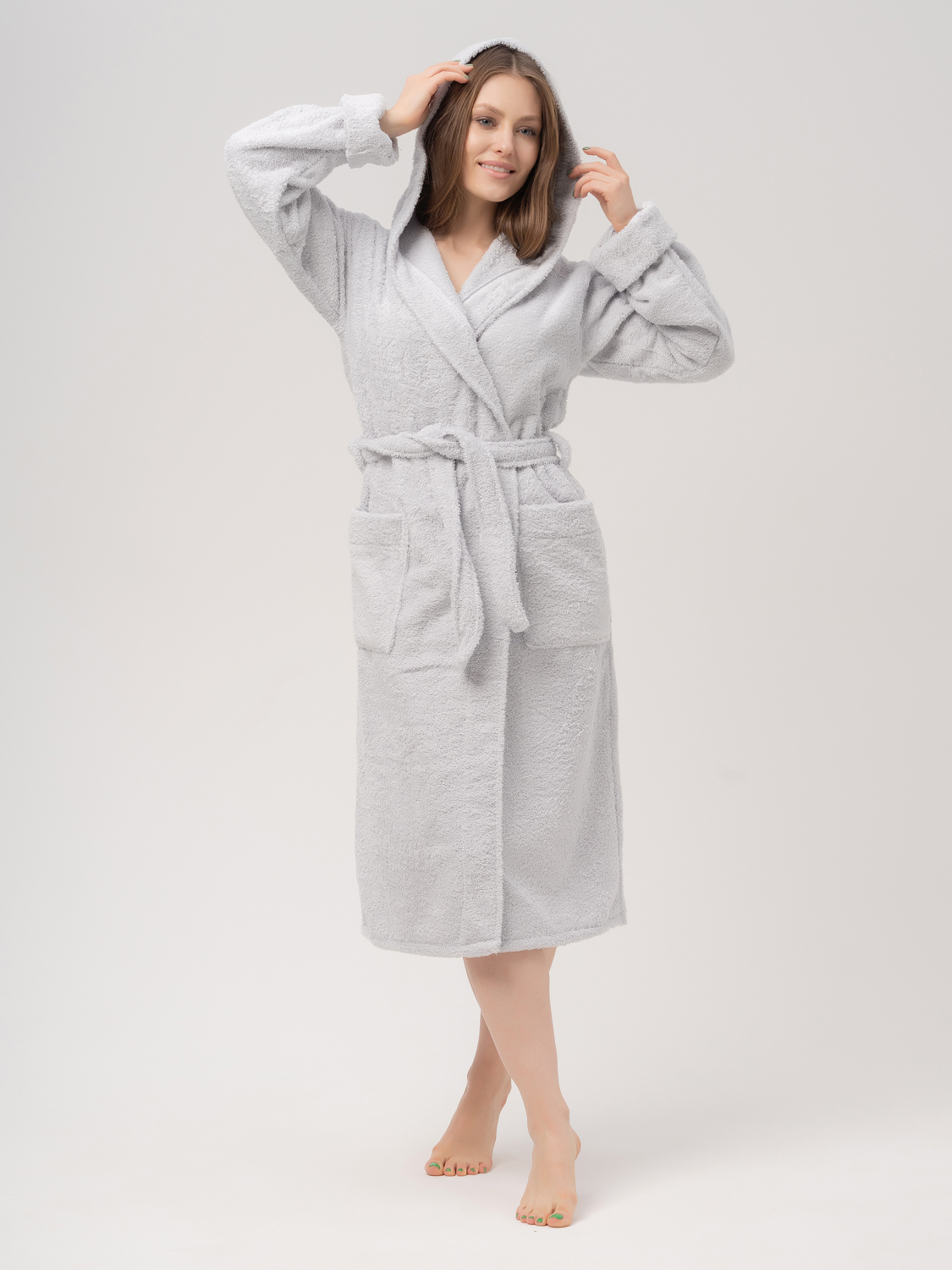 Халат женский Bio-Textiles HMW серый 52-54 RU 4200₽