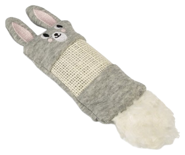 Игрушка Beeztees Кролик текстиль для котят 16 х7 х5 см, Серый