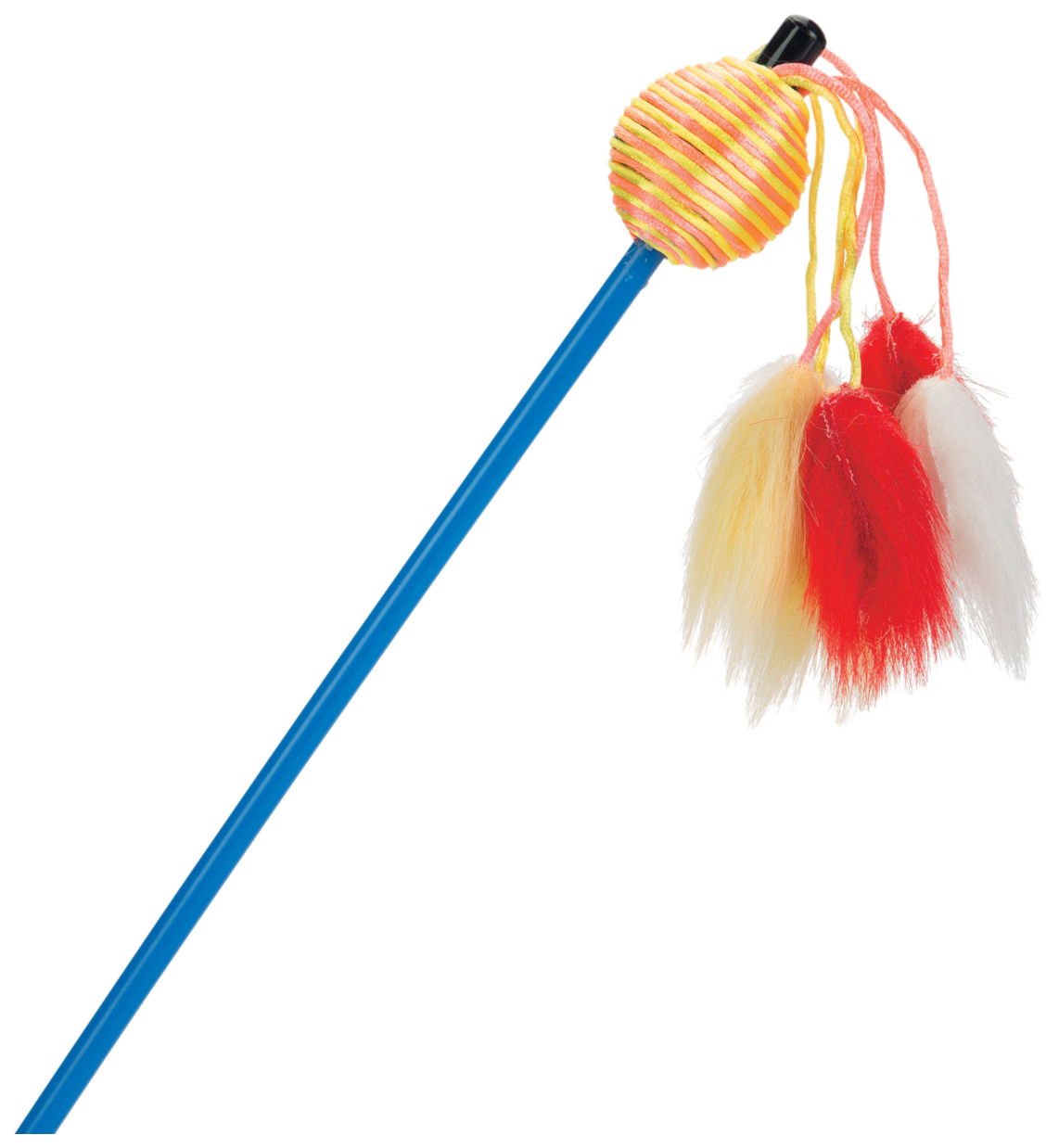 Игрушка Beeztees Дразнилка с шариком и с помпонами для кошек 60 см, Разноцветный