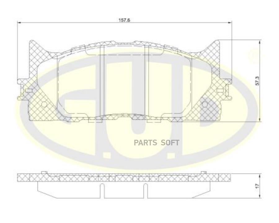 

Колодки Пер Toy Camry V40 06-/V50 11-/Lex Es 240/350 06- G.U.D арт. GBP123300