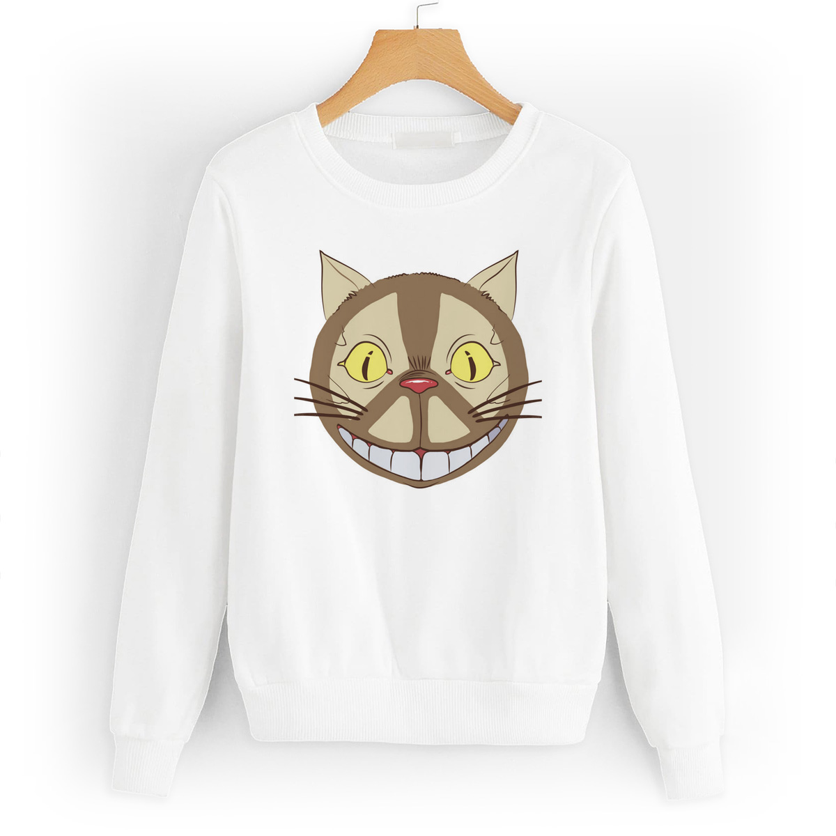 

Свитшот белый CoolPodarok Кот странная улыбка, 2W015763