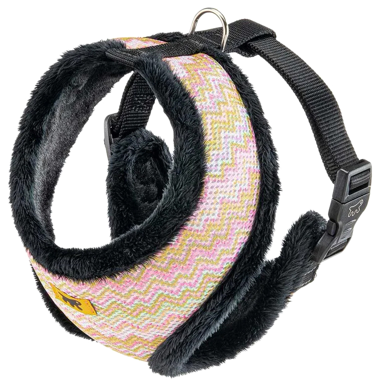 

Шлейка для животных Ferplast Nikita Fur цветная с мехом L, Разноцветный, Колор