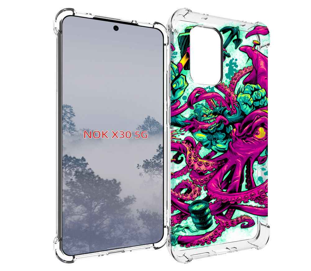 

Чехол MyPads фиолетовый кракен для Nokia X30 5G, Tocco