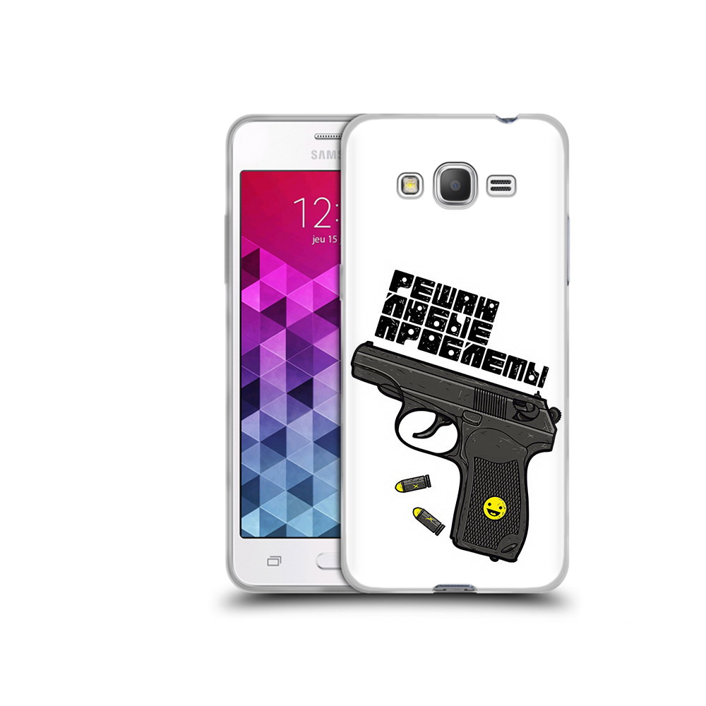 

Чехол MyPads Tocco для Samsung Galaxy Grand Prime пистолет против проблем, Прозрачный, Tocco