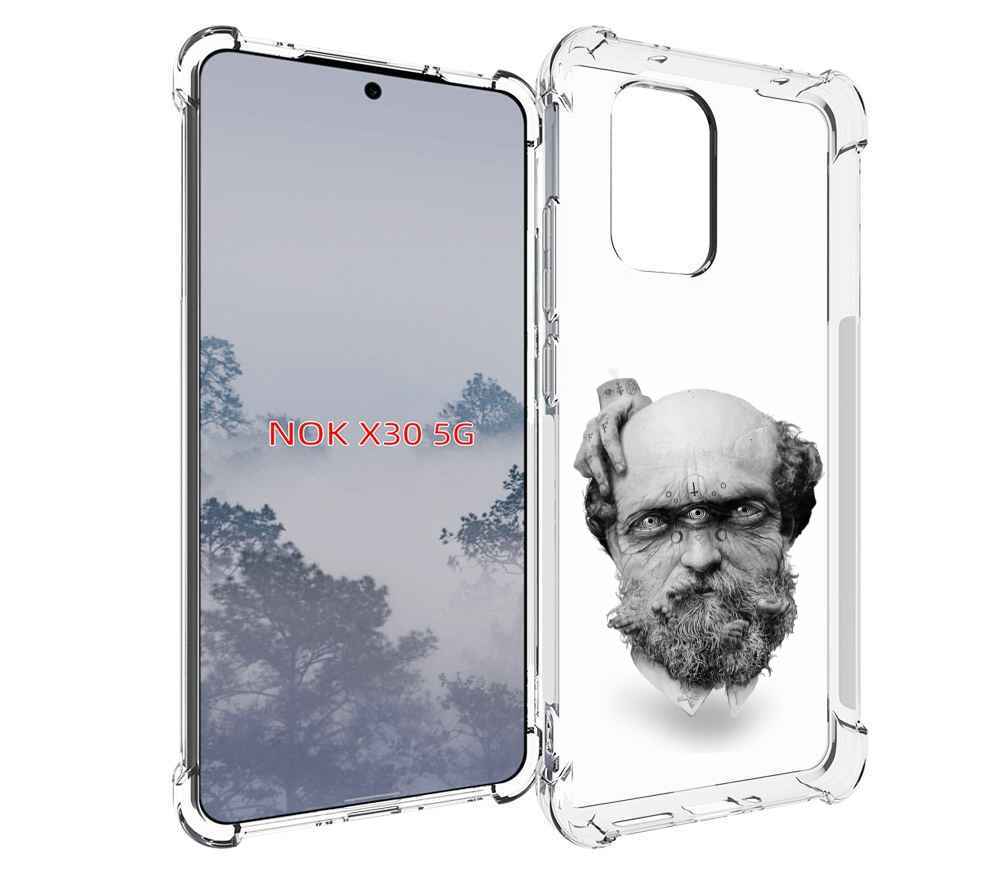 

Чехол MyPads страшный бородатый мужчина абстракция для Nokia X30 5G, Tocco