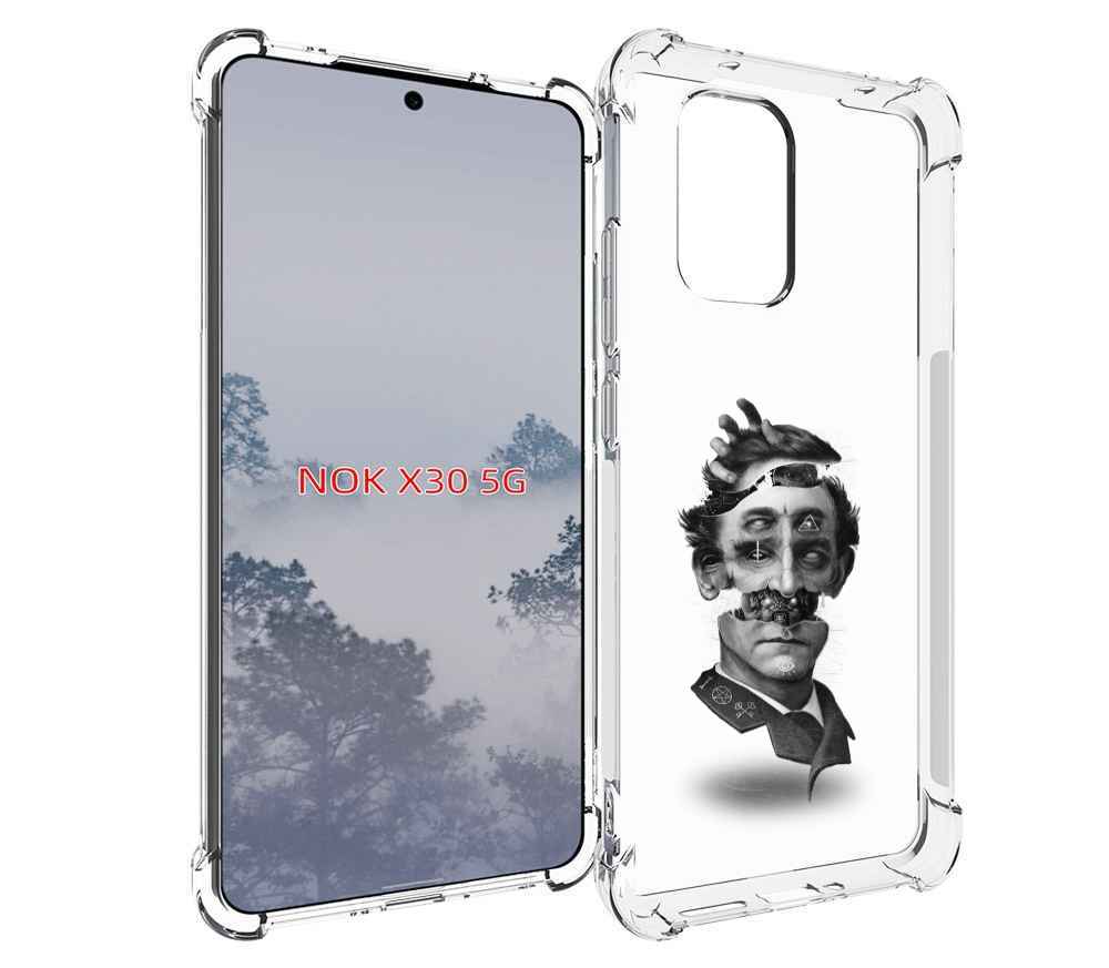 

Чехол MyPads страшное лицо абстракция для Nokia X30 5G, Tocco
