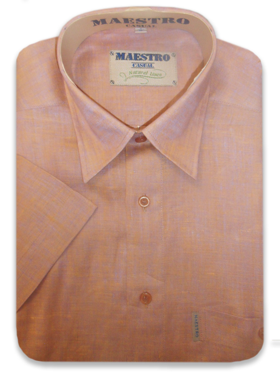 

Рубашка мужская Maestro Linen оранжевая S, Оранжевый, Linen