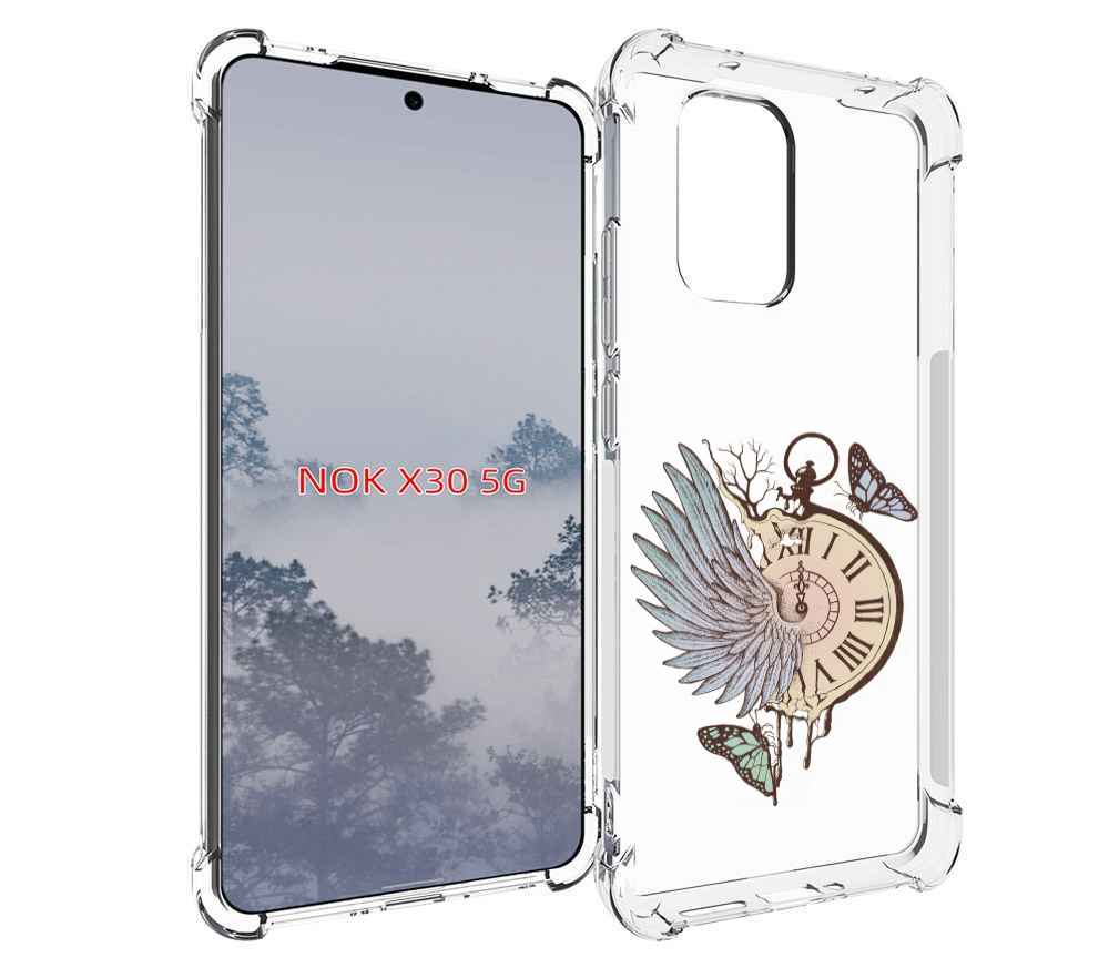 

Чехол MyPads страинные часы с крылом для Nokia X30 5G, Tocco