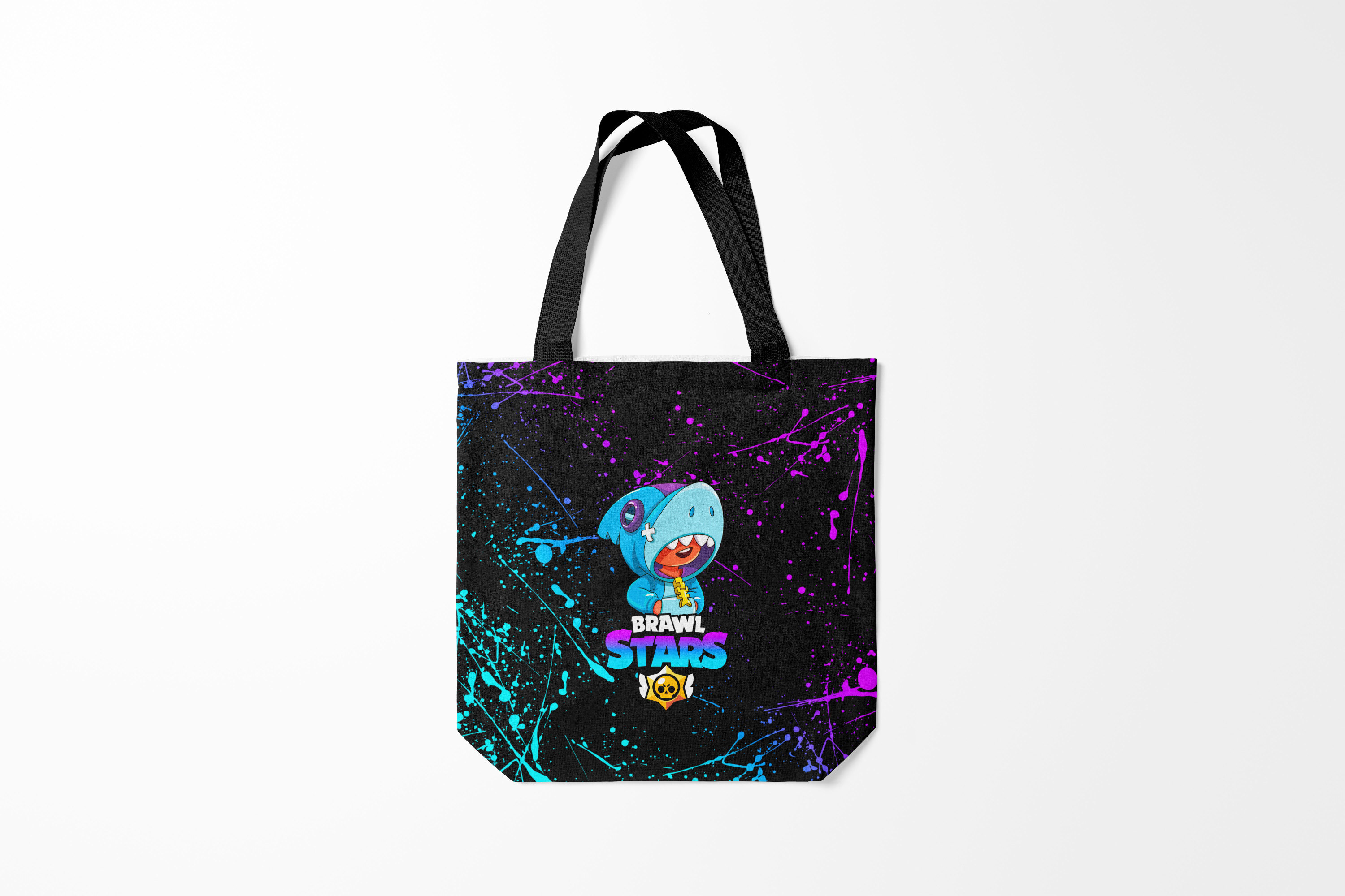 

Сумка шoппер унисекс Burnettie Brawl Stars LEON SHARK, черный, Brawl Stars LEON SHARK
