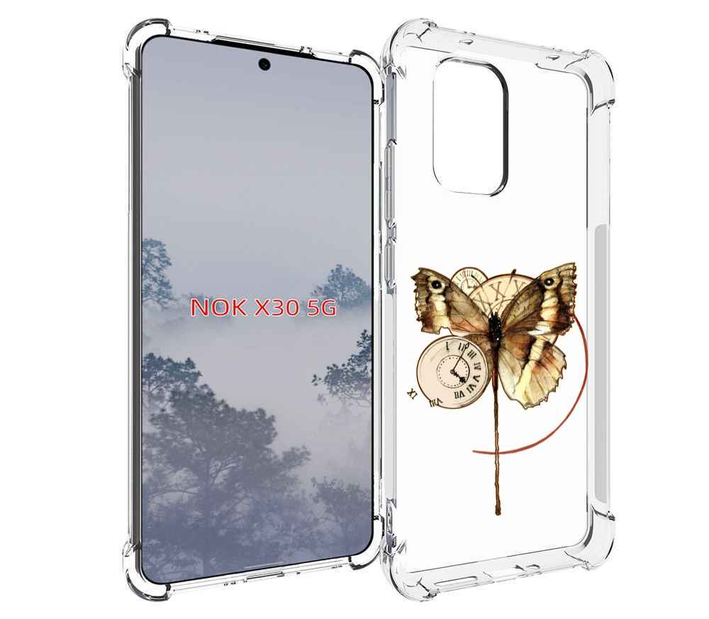 

Чехол MyPads старинные часы с бабочкой для Nokia X30 5G, Tocco