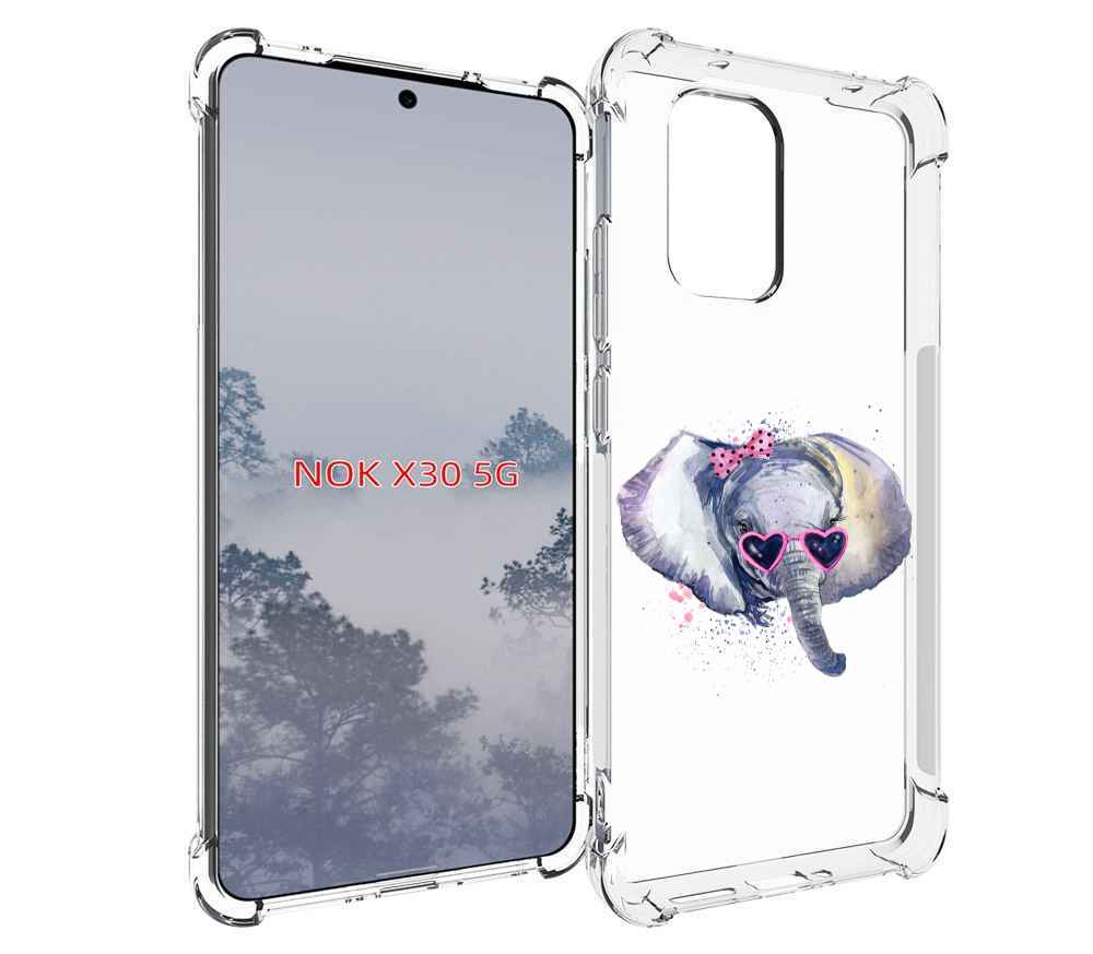 

Чехол MyPads слоник в очках для Nokia X30 5G, Tocco