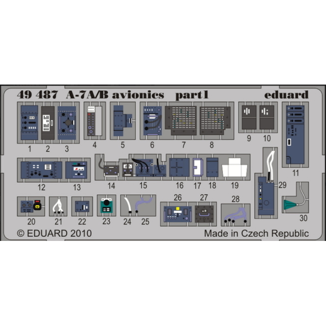 

Фототравление Eduard 49487 A-7A/ B авионика 1/48, Цветной