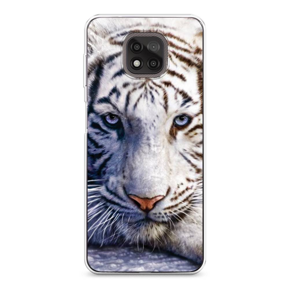 

Чехол на Motorola Moto G Power 2021 "Бенгальский тигр", Коричневый;белый, 242750-1