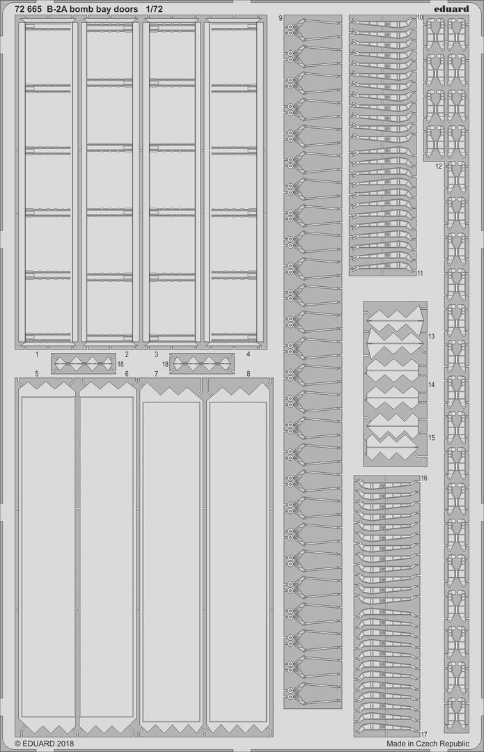 

Фототравление Eduard 72665 B-2A bomb bay doors 1/72