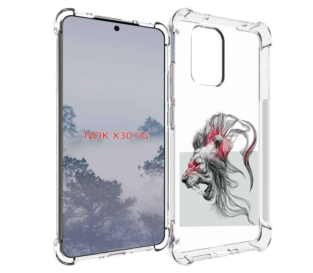 

Чехол MyPads разъяренный лев для Nokia X30 5G, Tocco