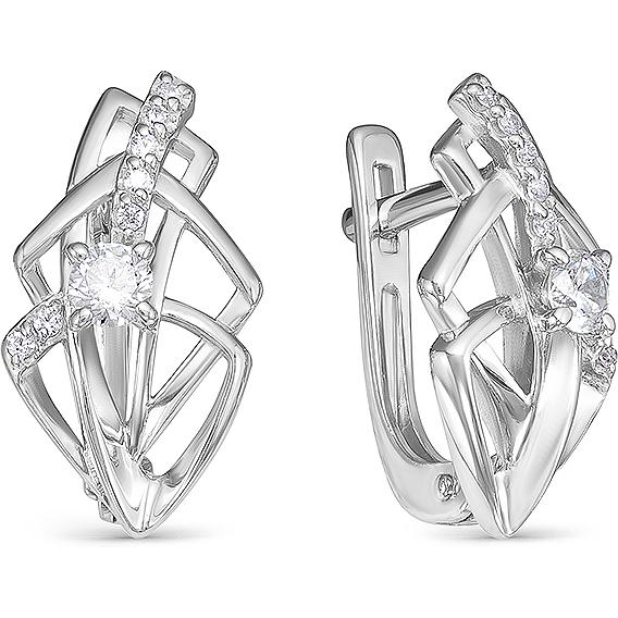 

Серьги женские из серебра АЛЬКОР 02-0305, фианит