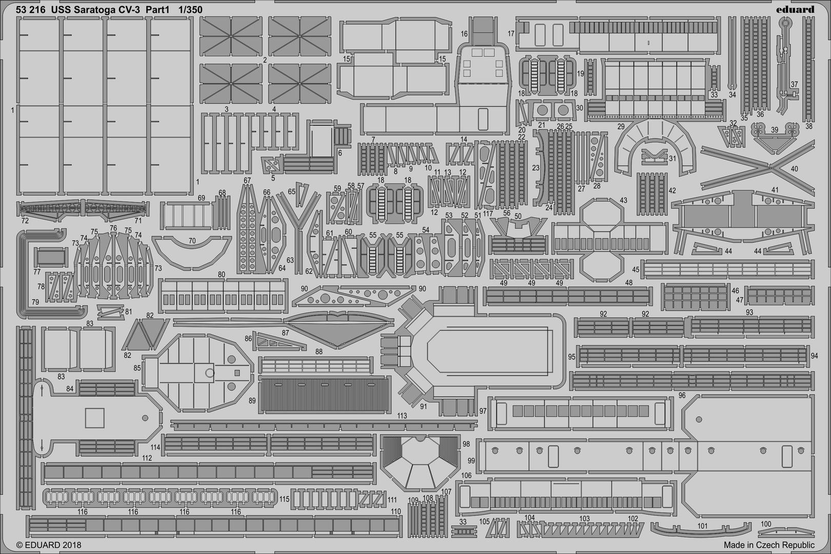 

Фототравление Eduard 53216 USS Saratoga CV-3 pt.1 1/350
