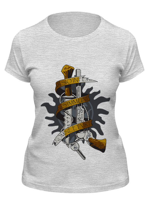 

Футболка женская Printio Оружие винчестеров (сверхестественное) серая L, Серый, Оружие винчестеров (сверхестественное)