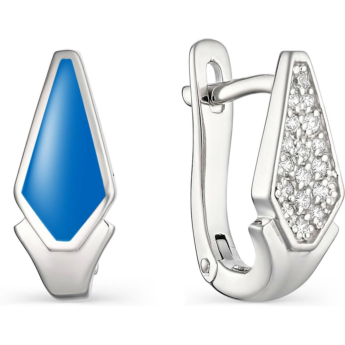 

Серьги женские из серебра АЛЬКОР 02-0973, фианит, 02-0973