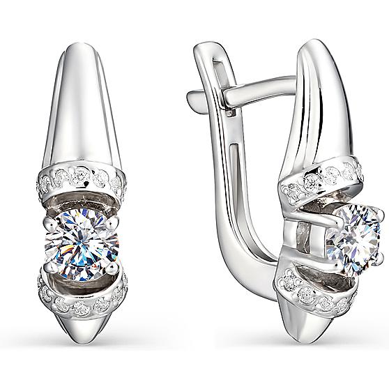 

Серьги женские из серебра АЛЬКОР 02-0887, фианит, 02-0887