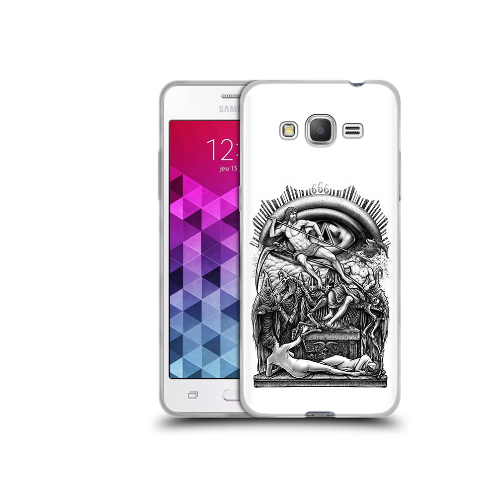

Чехол MyPads Tocco для Samsung Galaxy Grand Prime оракул черно белый, Прозрачный, Tocco