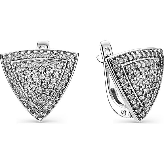 

Серьги женские из серебра АЛЬКОР 02-0851, фианит, 02-0851
