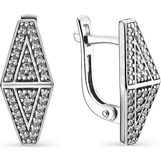 

Серьги женские из серебра АЛЬКОР 02-0835, фианит, 02-0835