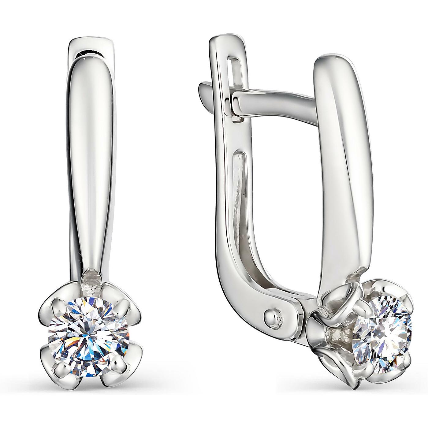 

Серьги женские из серебра АЛЬКОР 02-1073, фианит, 02-1073
